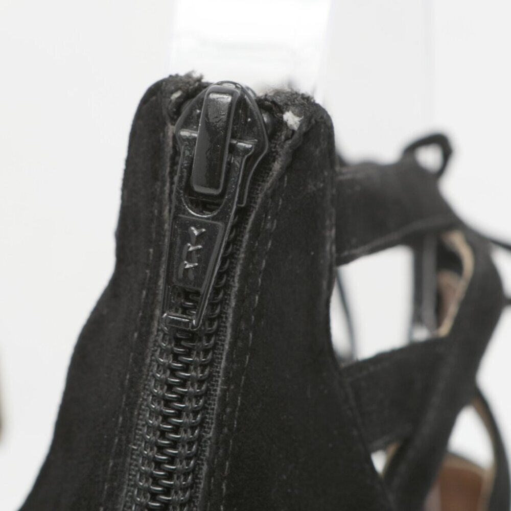 Aquazzura Firenze Belgravia Suede Espadrilles Wedge Pumps Lace Up Black - Picture 9 of 15